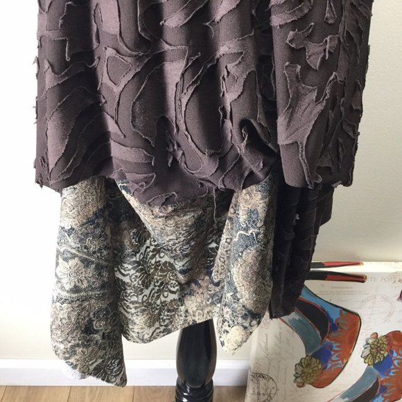 Casadei Vintage Pin Tucked Handkerchief Hem Dress - Picture 4 of 6